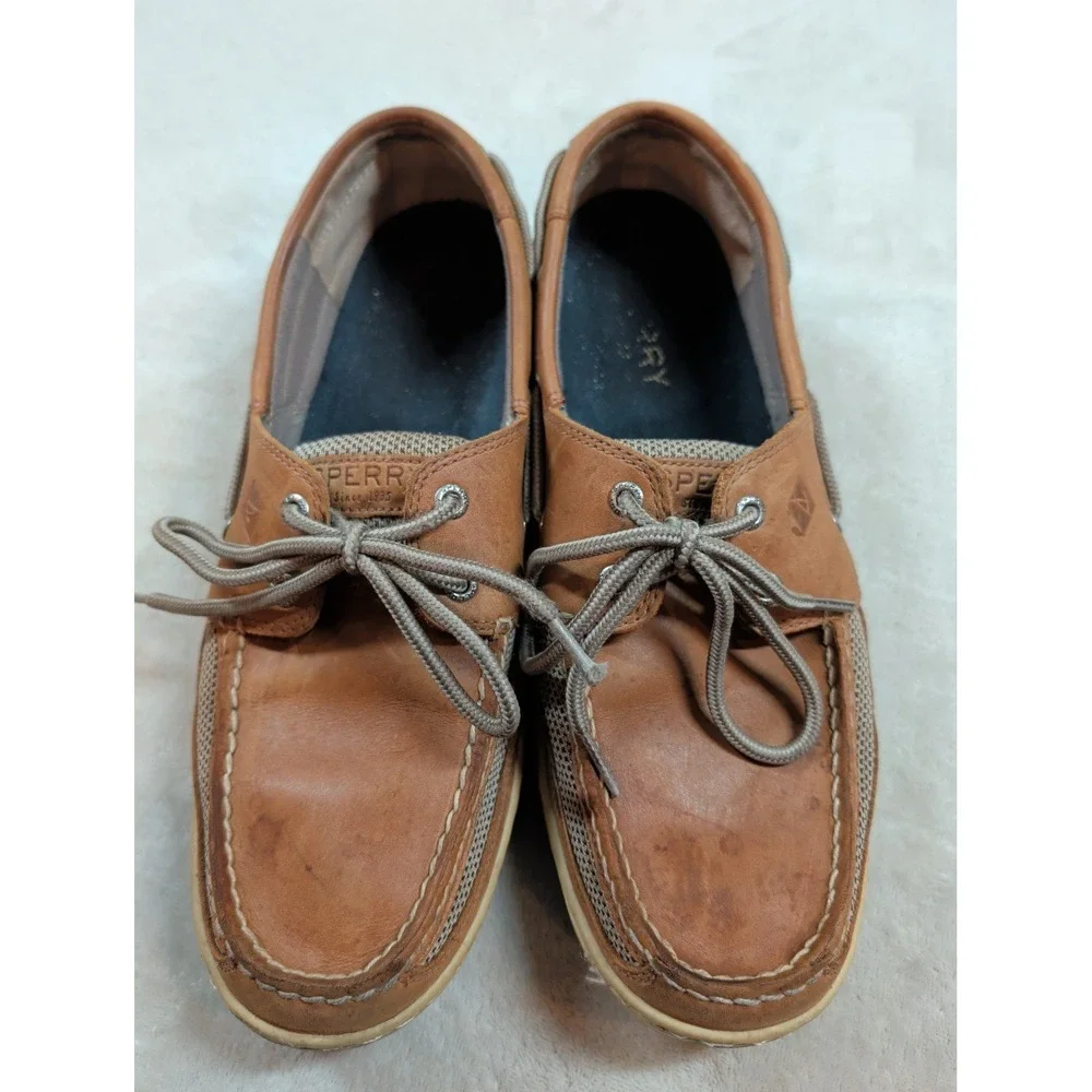 Sperry Top-Sider Billfish Tan‎ Leather Mesh Boat Shoes Mens 10.5M 0771253